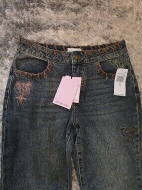Embroidered Straight-Leg Jeans By Avec Les Filles